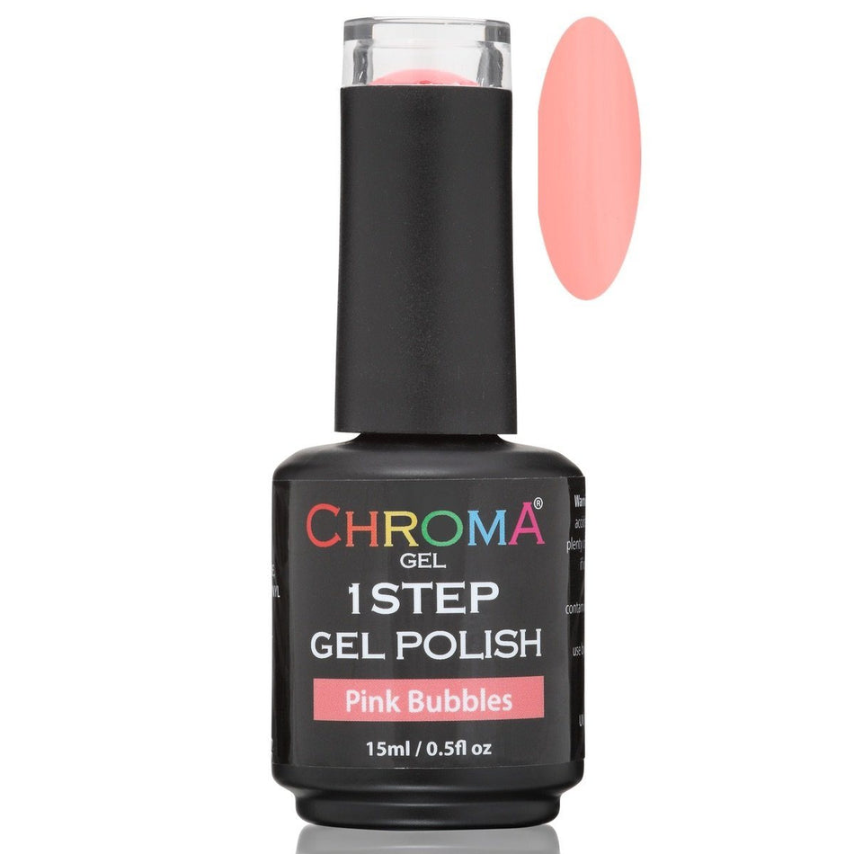 Chroma Gel 1 Step Gel Polish Pink Bubbles No.24 - Beauty Hair Products LtdChroma Gel