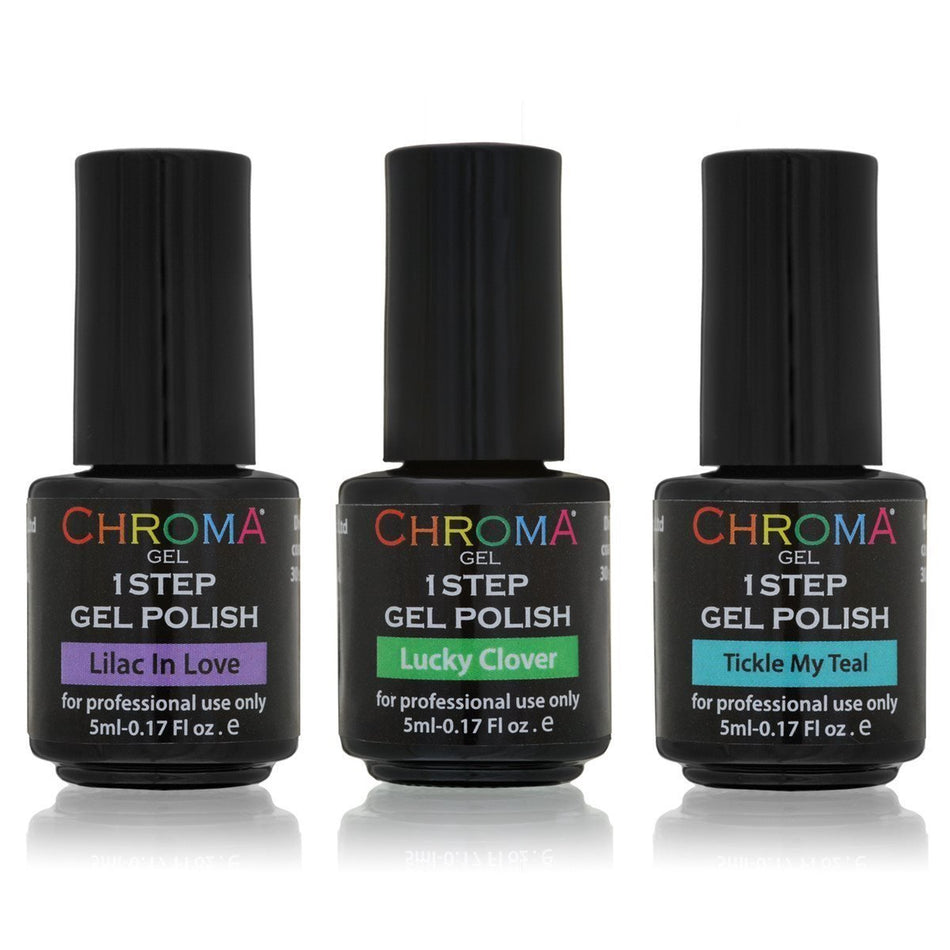 Chroma Gel 1 Step Gel Polish Pop of Colour Collection 3x5ml - beautyhair.co.ukChroma Gel