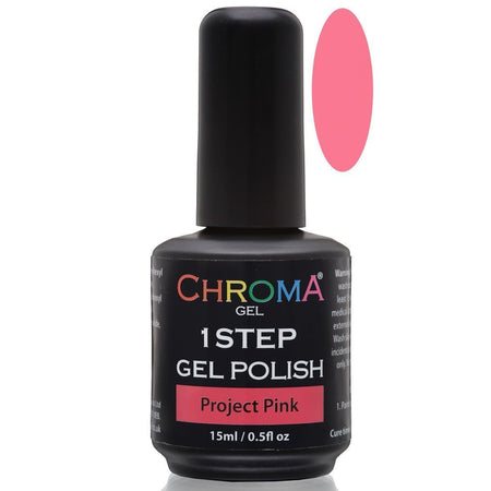Chroma Gel 1 Step Gel Polish - Project Pink No.49, Vibrant Pink Shade, Long-Lasting & Chip-Free - beautyhair.co.ukChroma Gel