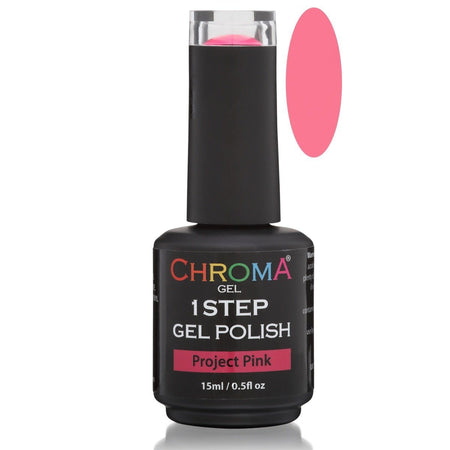 Chroma Gel 1 Step Gel Polish - Project Pink No.49, Vibrant Pink Shade, Long-Lasting & Chip-Free - beautyhair.co.ukChroma Gel