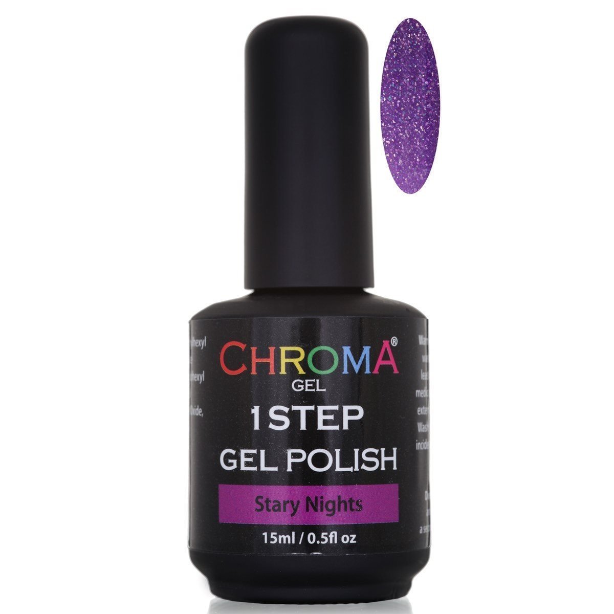 Chroma Gel 1 Step Gel Polish Stary Nights No.40 - Purple Gel Polish with Silver Glitter - beautyhair.co.ukChroma Gel