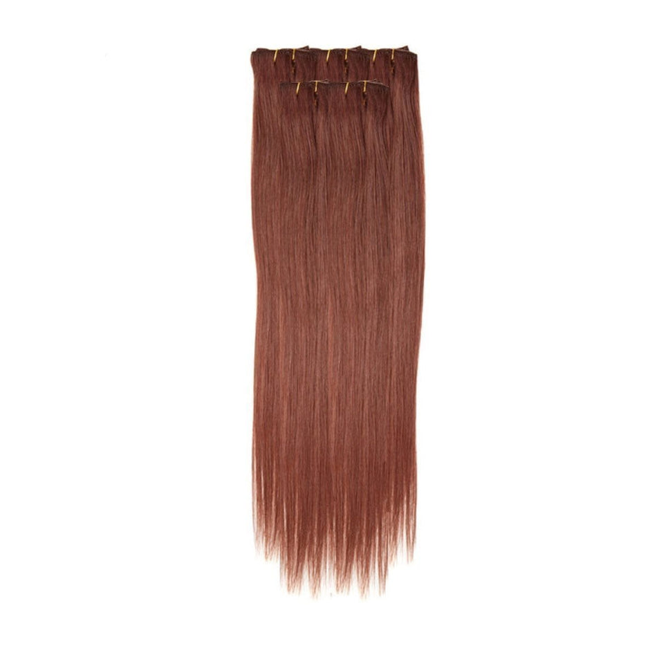 Economy Full Head Clip in Hair 18 inch | Auburn Red (33) - beautyhair.co.ukHair Extensions