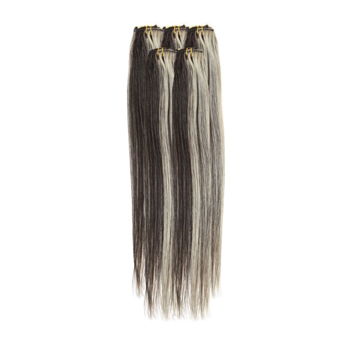 Economy Full Head Clip in Hair 18 inch | Black & White (1B/22) - beautyhair.co.ukHair Extensions