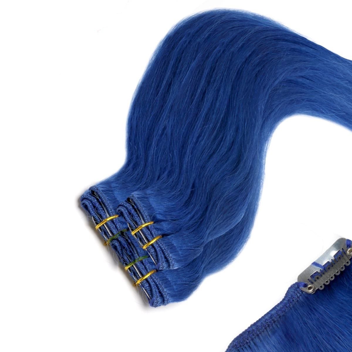 Economy Full Head Clip in Hair Extensions 18 inch - Blue - beautyhair.co.ukHair Extensions