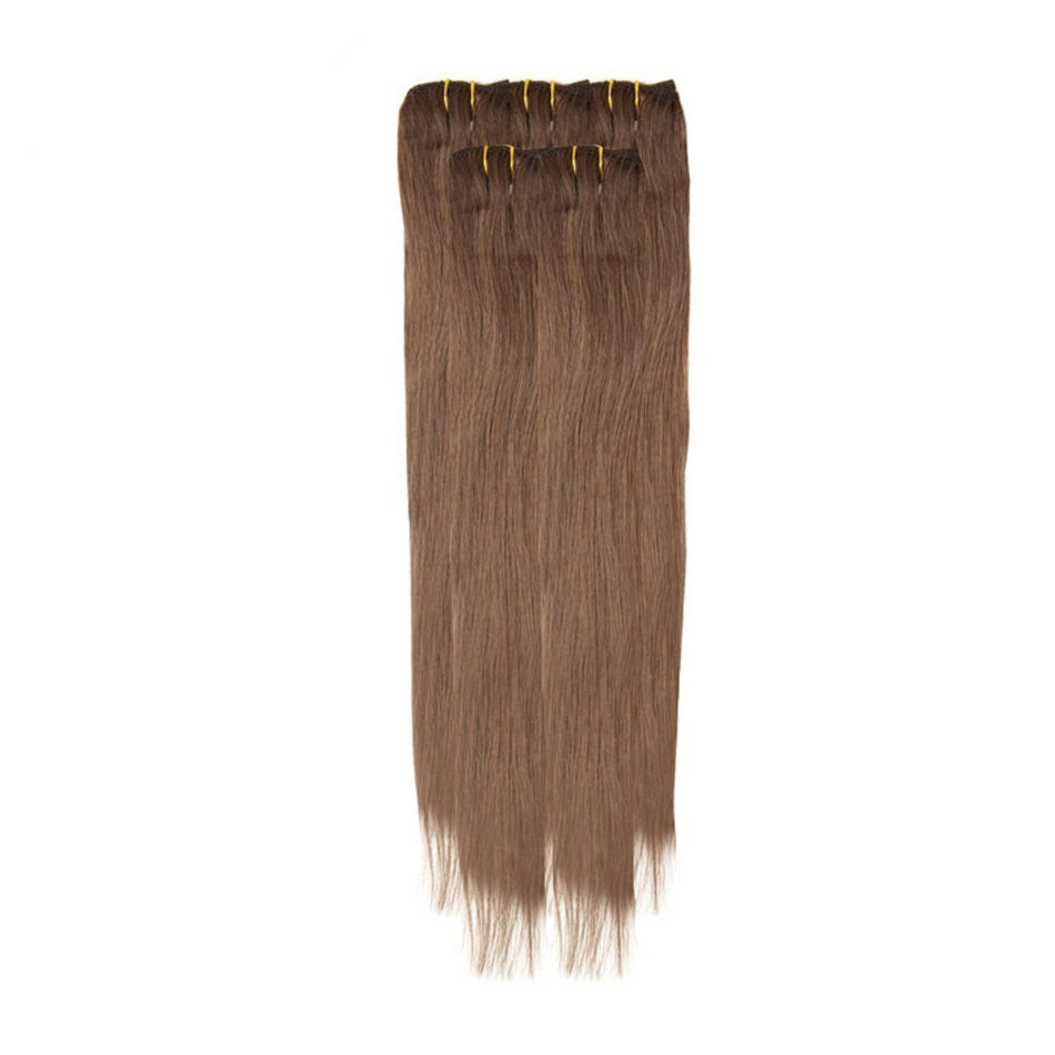 Economy Full Head Clip in Hair 18 inch | Chocolate Brown (6) - beautyhair.co.ukHair Extensions