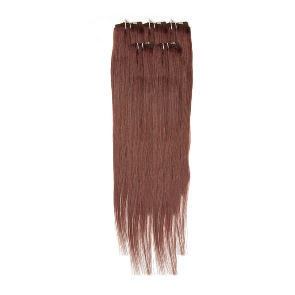 Economy Full Head Clip in Hair 18 inch | Fiery Brown (080) - beautyhair.co.ukHair Extensions