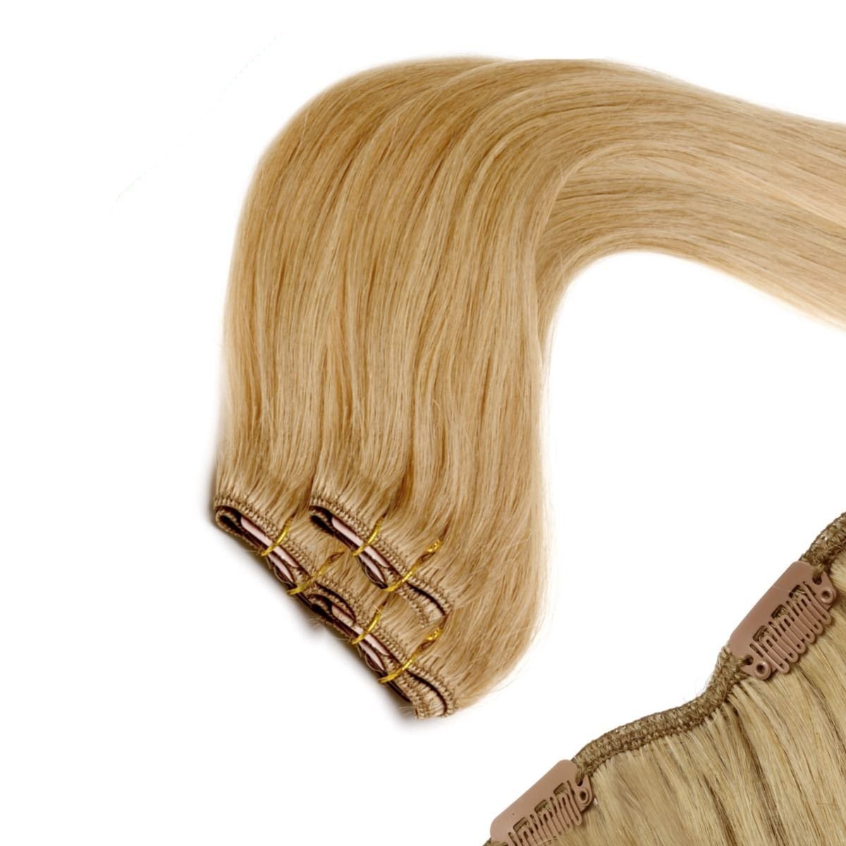 Economy Full Head Clip in Hair 18 inch | Honey Blonde (14) - beautyhair.co.ukHair Extensions