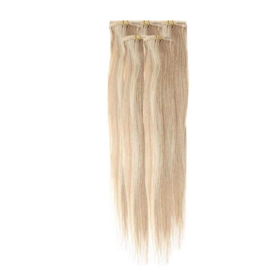 Economy Full Head Clip in Hair 18 inch | Light Brown Blond Blend - beautyhair.co.ukHair Extensions