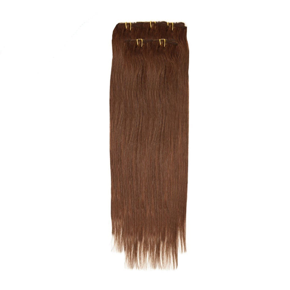Economy Full Head Clip in Hair 18 Inch | Mocha Brown (4) - beautyhair.co.ukHair Extensions