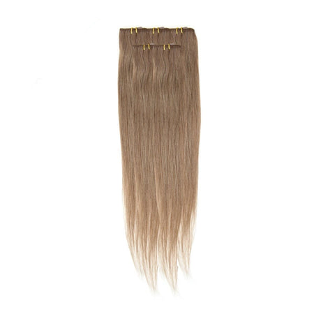 Economy Full Head Clip in Hair 18 inch | Mousey Brown (8) - beautyhair.co.ukHair Extensions