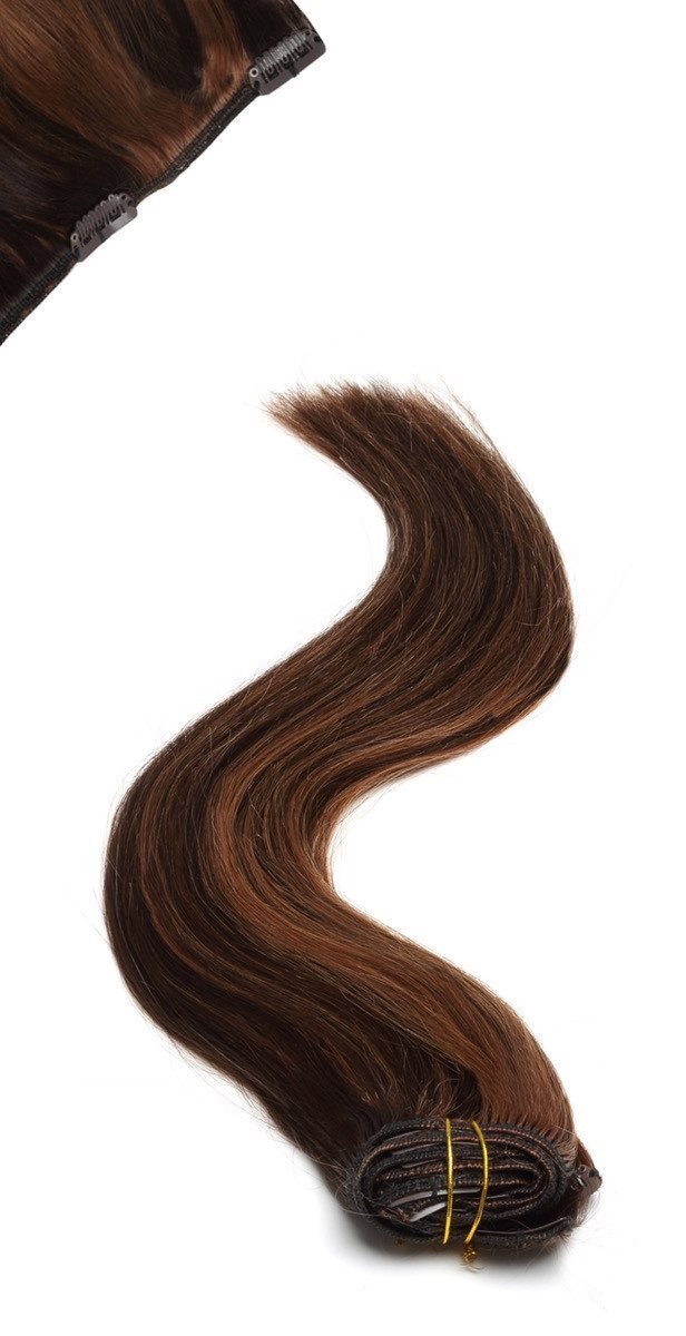 Full Head | Clip in Hair | 18 inch | Auburn Black P1B30 - beautyhair.co.ukHair Extensions