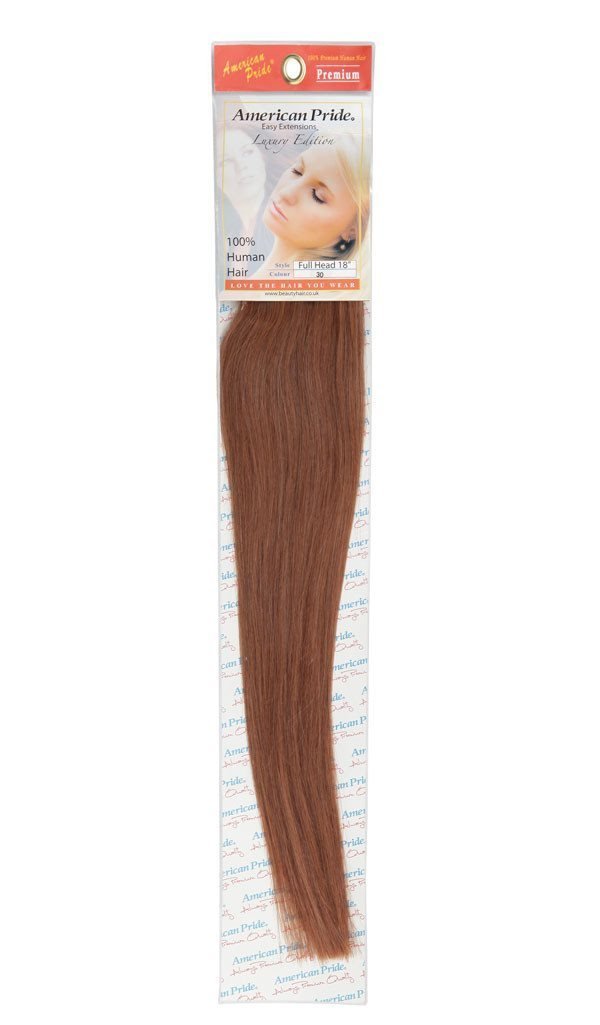 Full Head | Clip in Hair | 18 inch | Auburn Fire (30) - beautyhair.co.ukHair Extensions