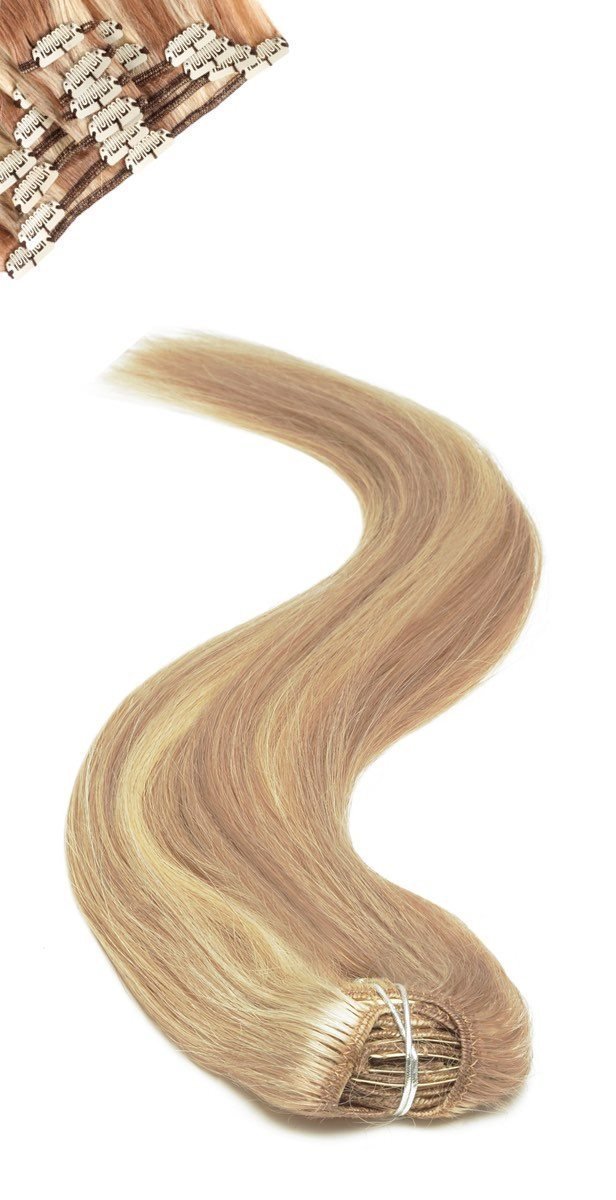 Full Head | Clip in Hair | 18 inch | Blonde Bronze Blend (P27/613) - beautyhair.co.ukHair Extensions