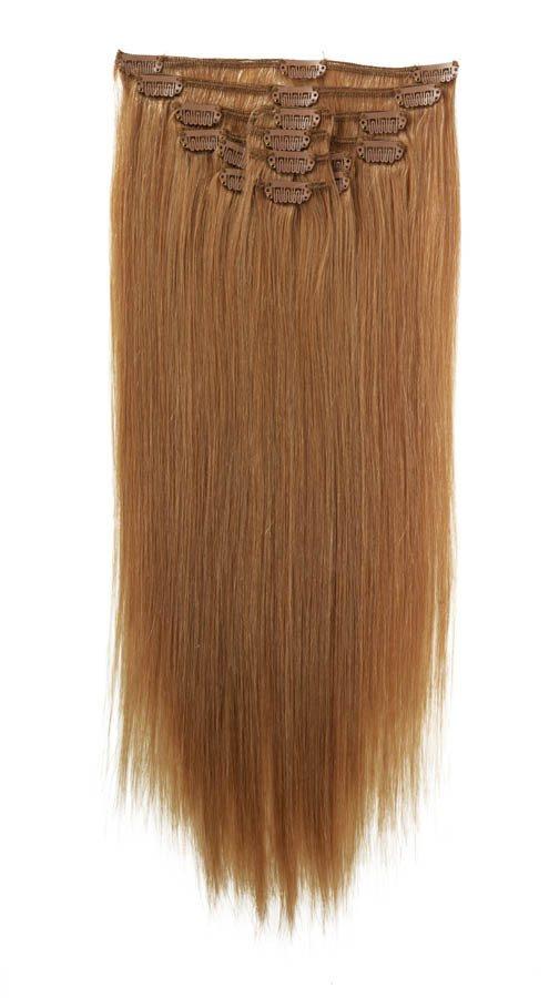 Full Head | Clip in Hair | 18 inch | Caramel Blonde (25) - beautyhair.co.ukHair Extensions