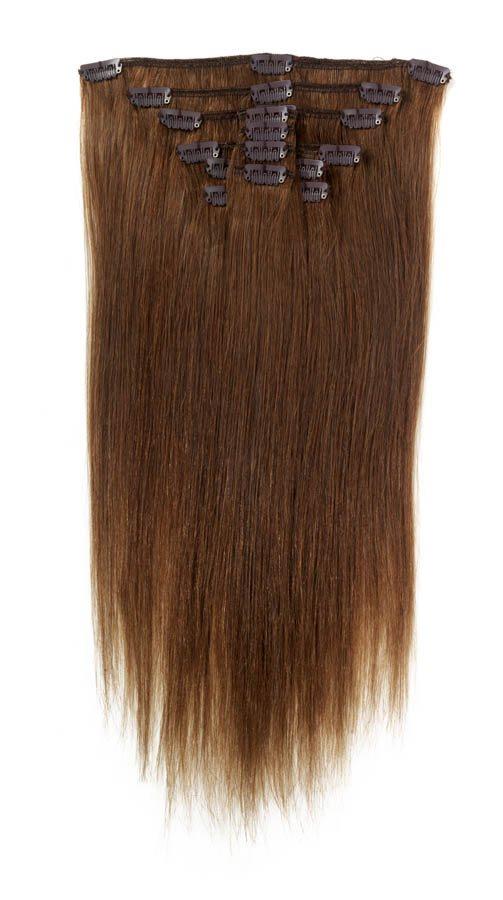Full Head | Clip in Hair | 18 inch | Chocolate Brown (6) - beautyhair.co.ukHair Extensions