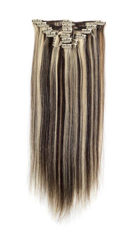 Full Head | Clip in Hair | 18 inch | Light Brown Starlight (P6/613) - beautyhair.co.ukHair Extensions