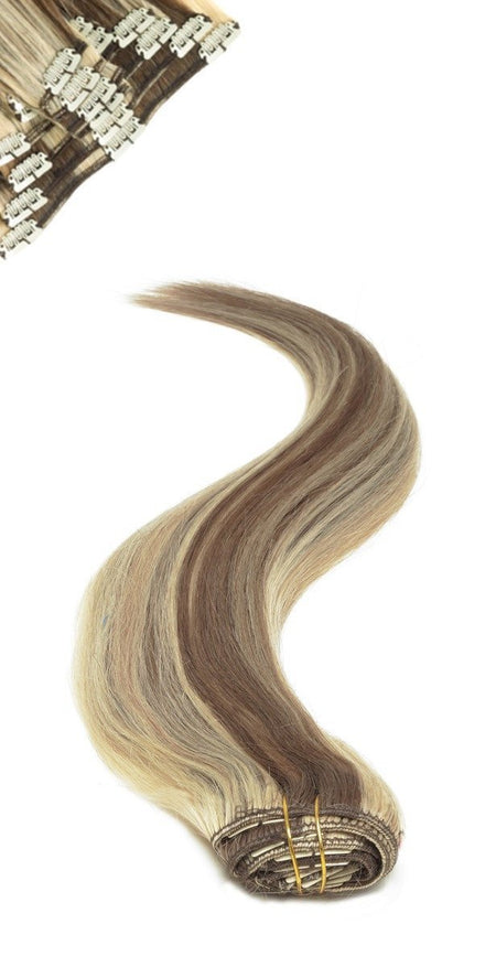 Full Head | Clip in Hair | 18 inch | Light Brown Sunshine (P6/24) - Beauty Hair Products LtdHair Extensions