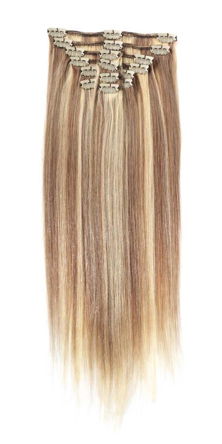 Full Head | Clip in Hair | 18 inch | Mocha Blond Blend (P8/22) - beautyhair.co.ukHair Extensions