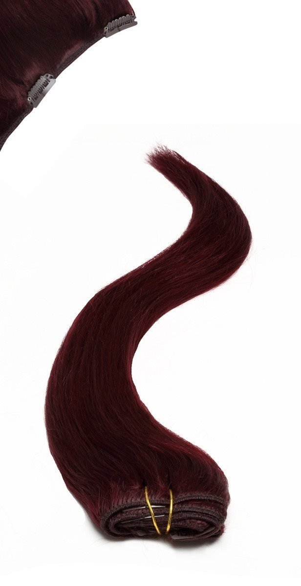 Sheryl Red 18" Clip in Hair Extensions | Full Head Set | Silky Human Hair - beautyhair.co.ukHair Extensions