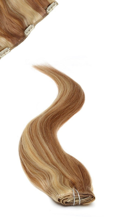 Full Head | Clip in Hair | 18 inch | Sun-kissed Brown Blonde - Beauty Hair Products LtdHair Extensions