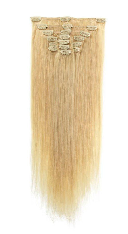 Full Head | Clip in Hair | 22 inch | Blondish Blonde (24) - beautyhair.co.ukHair Extensions