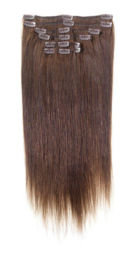 Full Head | Clip in Hair | 22 Inch | Brownest Brown (2) - beautyhair.co.ukHair Extensions