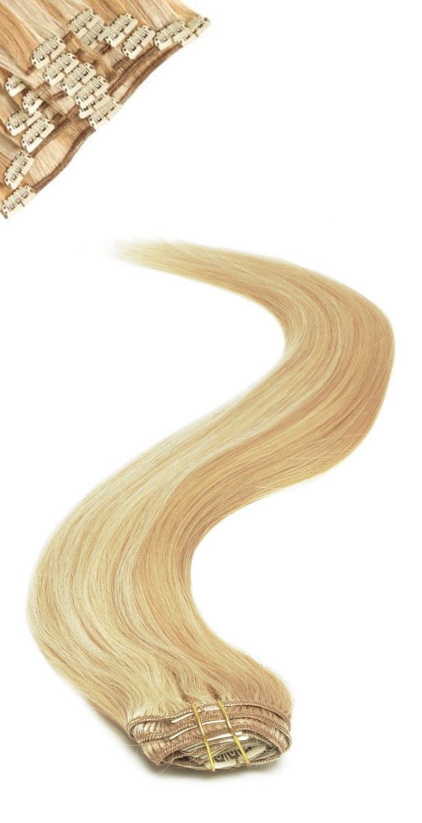 Full Head | Clip in Hair | 22 inch | Caramel Blonde 25/613 - beautyhair.co.ukHair Extensions