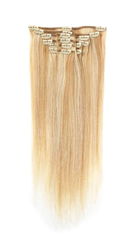 Full Head | Clip in Hair | 22 inch | Caramel Blonde 25/613 - beautyhair.co.ukHair Extensions