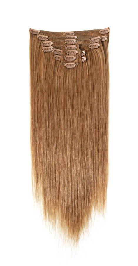 Full Head | Clip in Hair | 22 inch | Caramel Brown (12) - beautyhair.co.ukHair Extensions