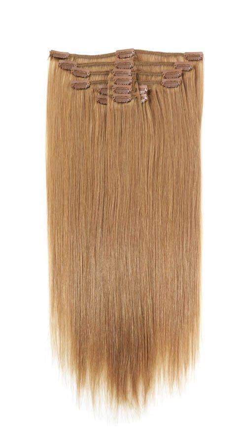 Full Head | Clip in Hair | 22 inch | Golden Brown (14) - beautyhair.co.ukHair Extensions