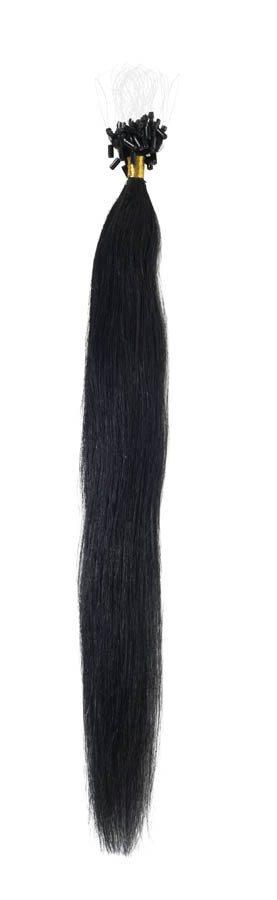 Micro Ring Hair Extensions | 22 inch Jet Black (1) - beautyhair.co.ukHair Extensions