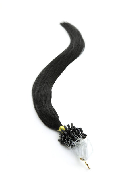 Micro Ring Hair Extensions | 22 inch Jet Black (1) - beautyhair.co.ukHair Extensions