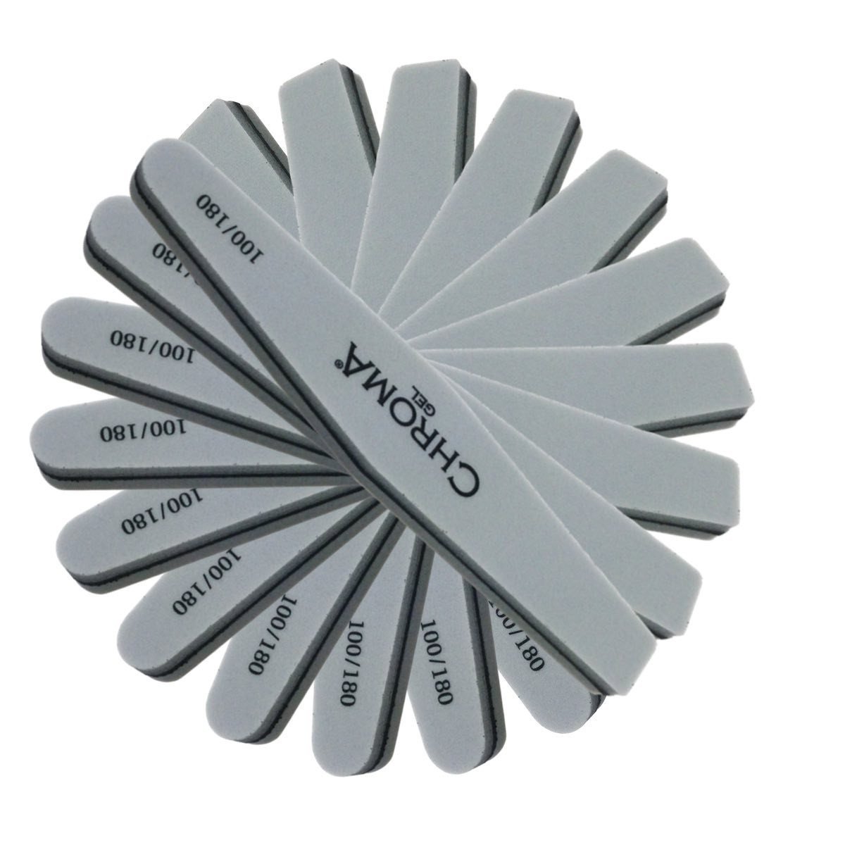 Pack of 12 Chroma Gel Nail Buffers 100/180 Grit - beautyhair.co.ukChroma Gel