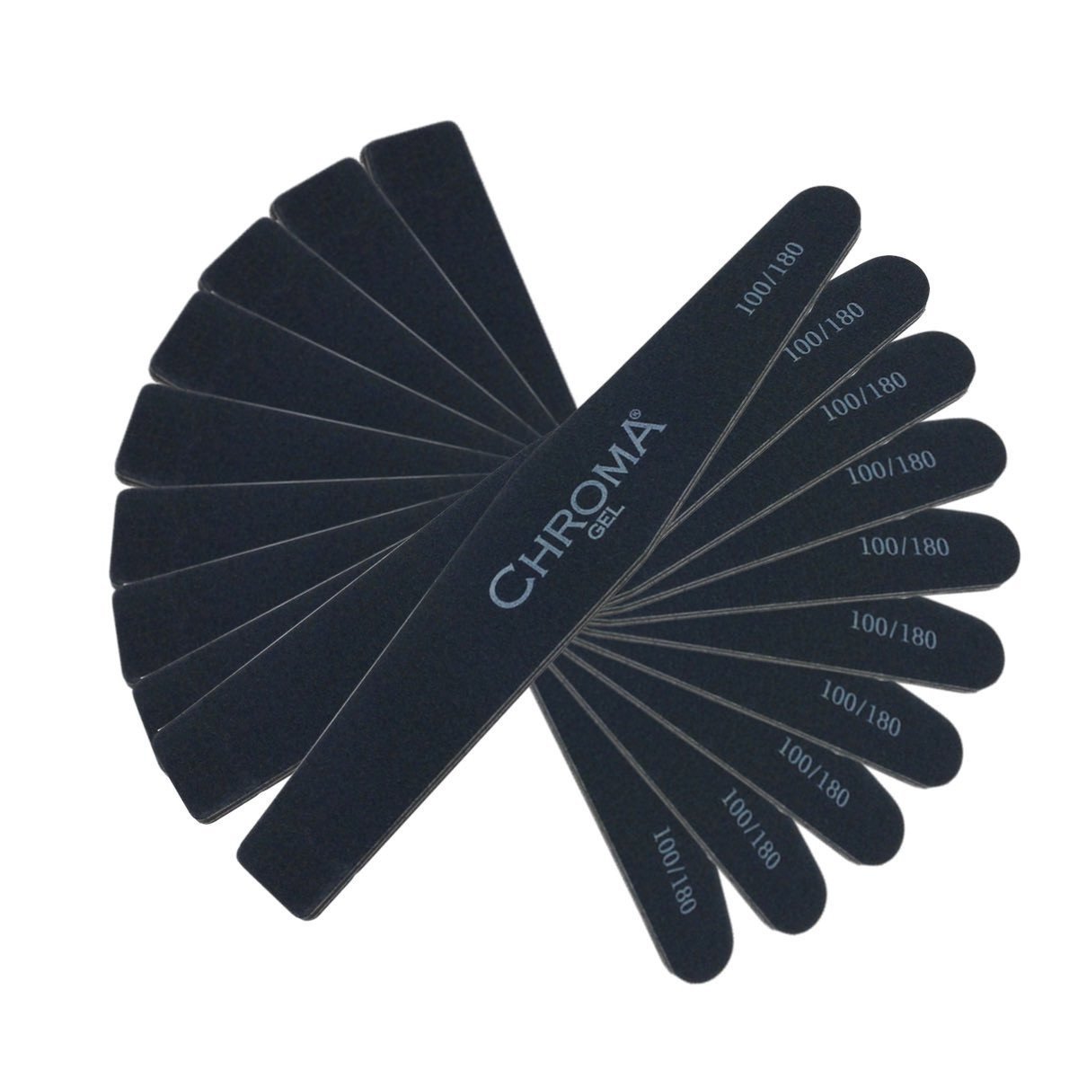 Pack of 12 Chroma Gel Nail Files 100/180 Grit - Durable & Washable Nail Care Tools - beautyhair.co.ukChroma Gel