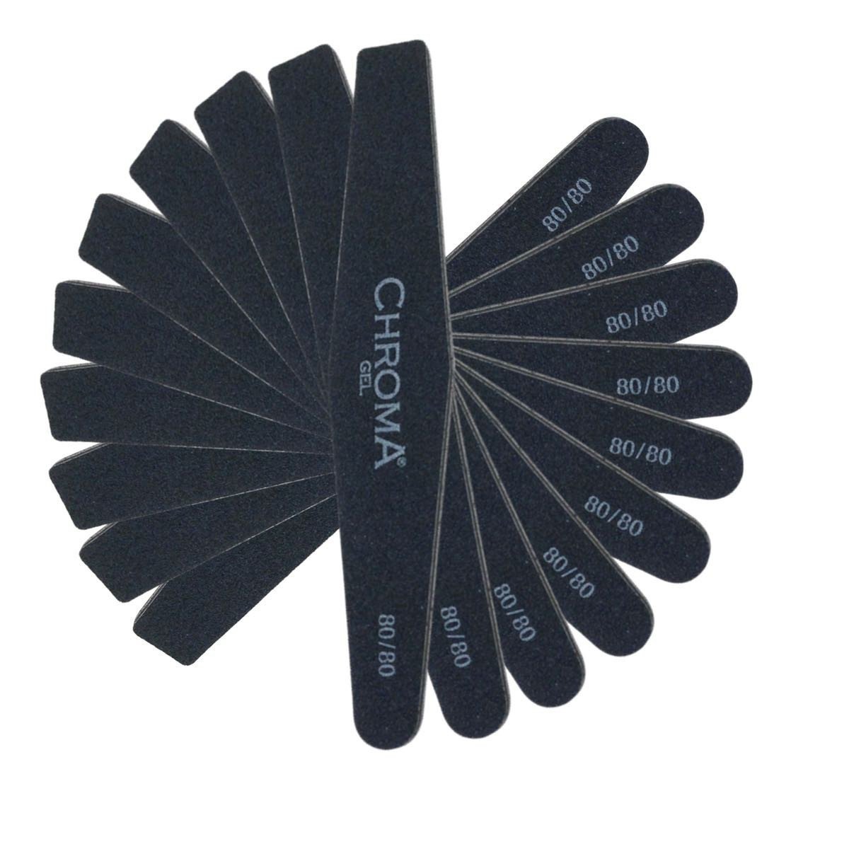 Pack of 12 Chroma Gel Nail Files - Professional Quality 80/80 Grit - beautyhair.co.ukChroma Gel