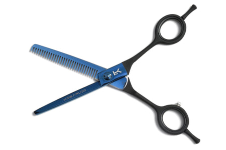 Professional Hair Shears Blue Cobalt Thinning Scissors 6 inch - Beauty Hair Products Ltd