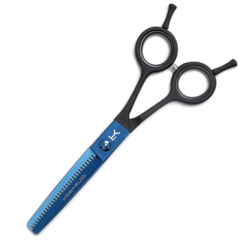 Professional Hair Shears Blue Cobalt Thinning Scissors 6 inch - Beauty Hair Products Ltd