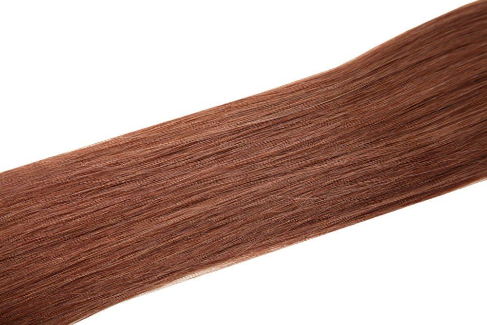 18" Auburn Red 33 Single Weft Clip-in Hair Extensions - 100% Human Hair - beautyhair.co.ukHair Extensions