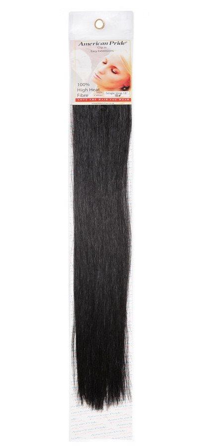 Synthetic Clip In Extensions | 18 Inch Barely Black - beautyhair.co.ukHair Extensions