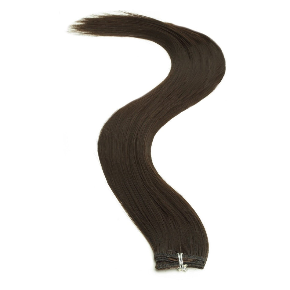 18" Brownest Brown Synthetic Clip In Extensions - beautyhair.co.ukHair Extensions