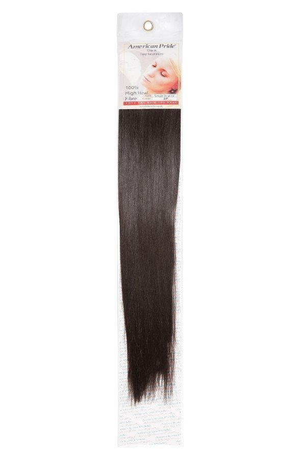 18" Brownest Brown Synthetic Clip In Extensions - beautyhair.co.ukHair Extensions