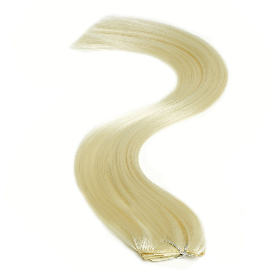 Synthetic Clip In Extensions | 18 Inch Colour 60 Starlight Blonde - beautyhair.co.ukHair Extensions