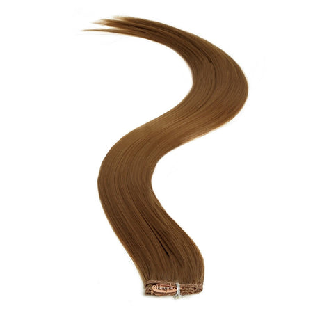 Synthetic Clip In Extensions | 18 Inch Colour 8 Mousey Brown - beautyhair.co.ukHair Extensions