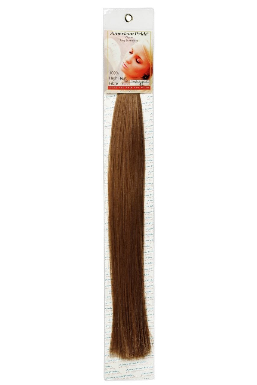 Synthetic Clip In Extensions | 18 Inch Light Brown (6) - beautyhair.co.ukHair Extensions