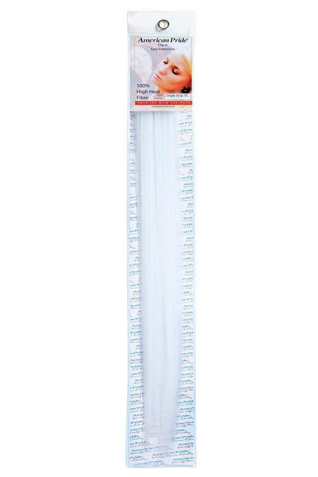 Synthetic Clip In Hair Extensions | 18 Inch | WHITE - beautyhair.co.ukHair Extensions