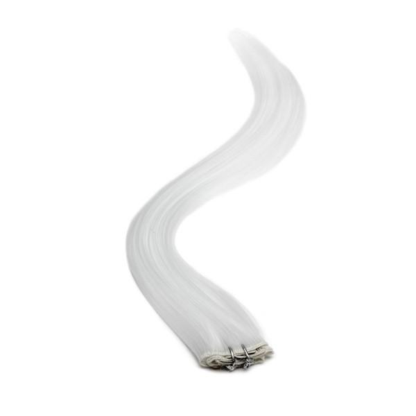 Synthetic Clip In Hair Extensions | 18 Inch | WHITE - beautyhair.co.ukHair Extensions