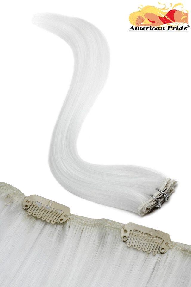 Synthetic Clip In Hair Extensions | 18 Inch | WHITE - beautyhair.co.ukHair Extensions