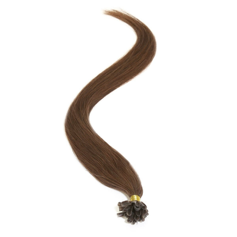U Tip Hair Extensions 18" Chocolate Brown (4) - High Quality Remy Hair Extensions - beautyhair.co.ukHair Extensions