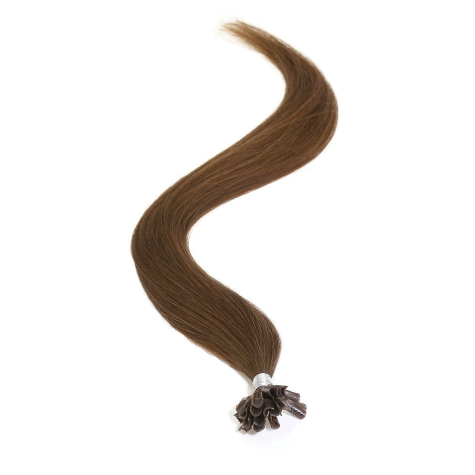 18" Dark Brown U-Tip Pre-Bonded Remy Hair Extensions (25 Strands) - beautyhair.co.ukHair Extensions
