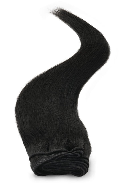 Yaki Silky Weave | Human Hair Extensions | 18 Inch | Jet Black (1) - Beauty Hair Products LtdHair Extensions